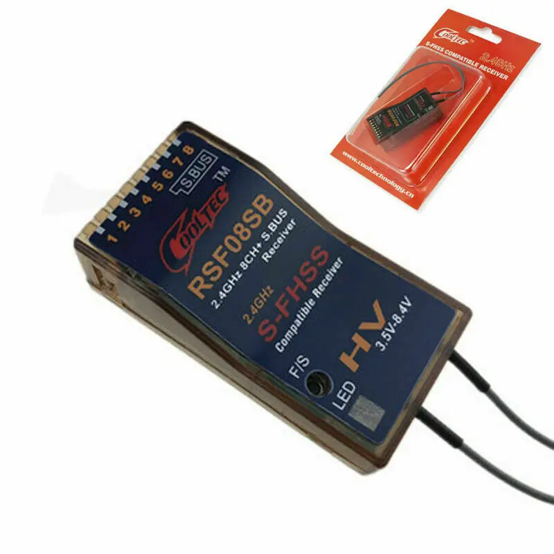 

Cooltech RSF08SB 8ch Futaba S-FHSS S.BUS Compatible Receiver for 10J 8J 6K 6J 14 Transmitter