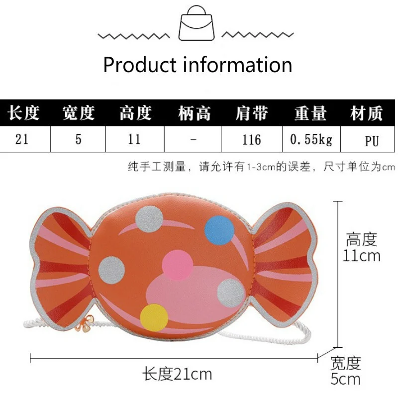 Borsa per bambini nuova borsa a tracolla per bambini a forma di caramella borsa a tracolla per caramelle per bambina borsa inclinata per ragazza principessa in stile moda