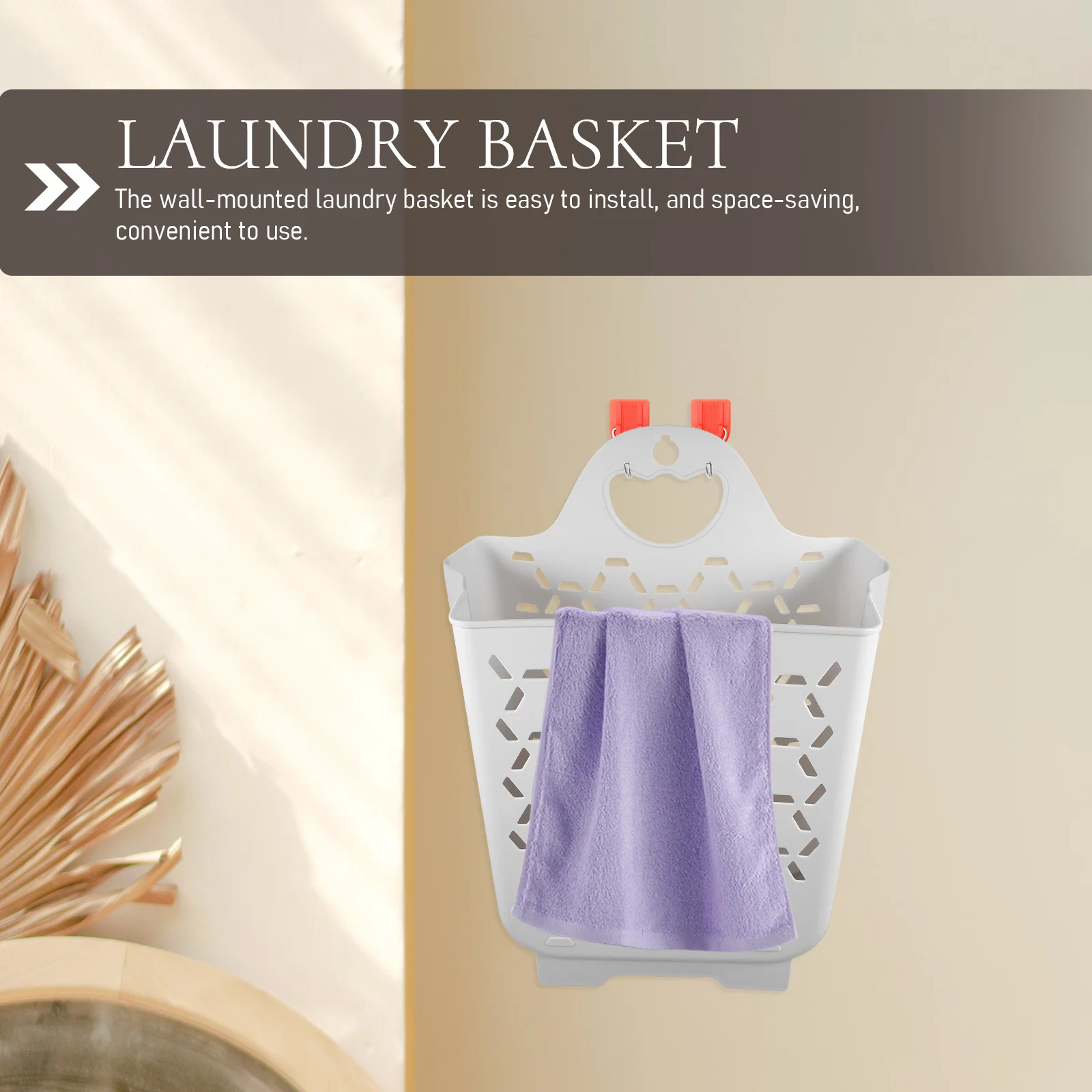 

Wall Hanging Laundry Basket Folding Design for Bathroom Bedroom Laundry Storage with Handle Clothes Storage Basket