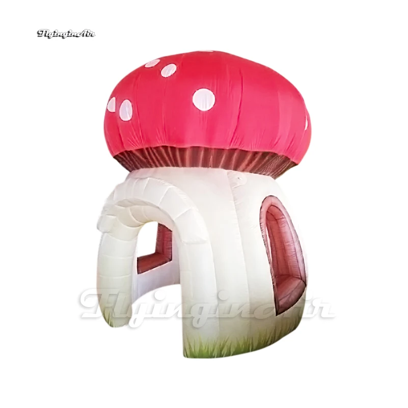 Large Inflatable Mushroom 4m Multicolor Air Blow Up Camping Tent With 2 Windows For Promotion Events