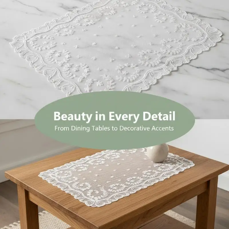Elegant Lace Square Air Fryer Dust Cover Waterproof Washable Protective Cover for Electric Rice Cooker Home Kitchen Use