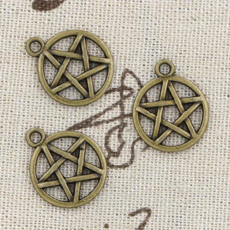 15pcs Charms Star Pentagram 19x16mm Antique Making Pendant fit,Vintage Tibetan Bronze Silver color,DIY Handmade Jewelry