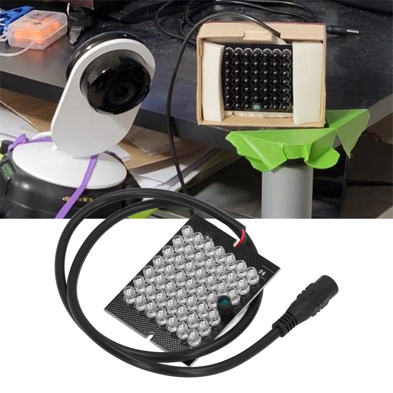 ZK50 940nm Infrared Camera Lamp Board 48 LEDs Automatic Sensing Night Vision Auxiliary Light for CCTV Security Camera DC12V