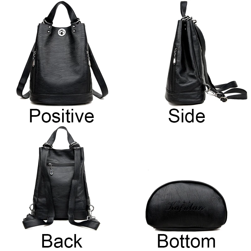 High Quality Soft Leather Bagpack Women Fashion Anti-theft Backpack 2024 New Casual Lides Shoulder Bag Large Capacity School Bag