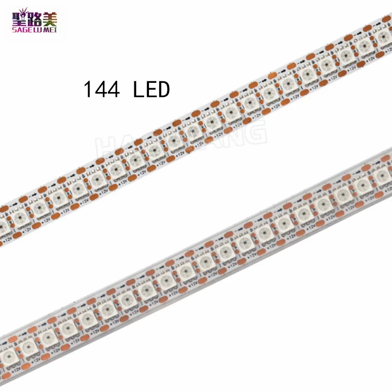 WS2815 DC12V (WS2812/WS2813) RGB LED Pixels Strip Light Individually Addressable LED Dual-Signal Tape 1m/5m 30/60/144 Chip/m