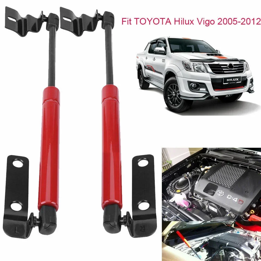 2PCS Modified Front Bonnet Hood Gas Struts Damper For TOYOTA Hilux Vigo SR5 2005-2012