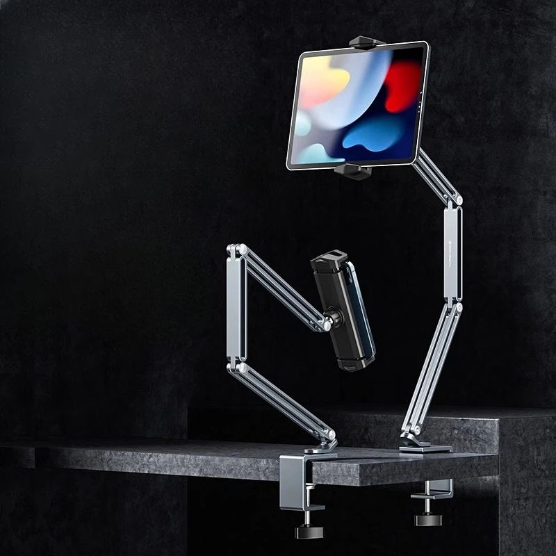 

Lazy mobile phone tablet holder bedside bed desktop rotating cantilever aluminum alloy support frame shooting drama
