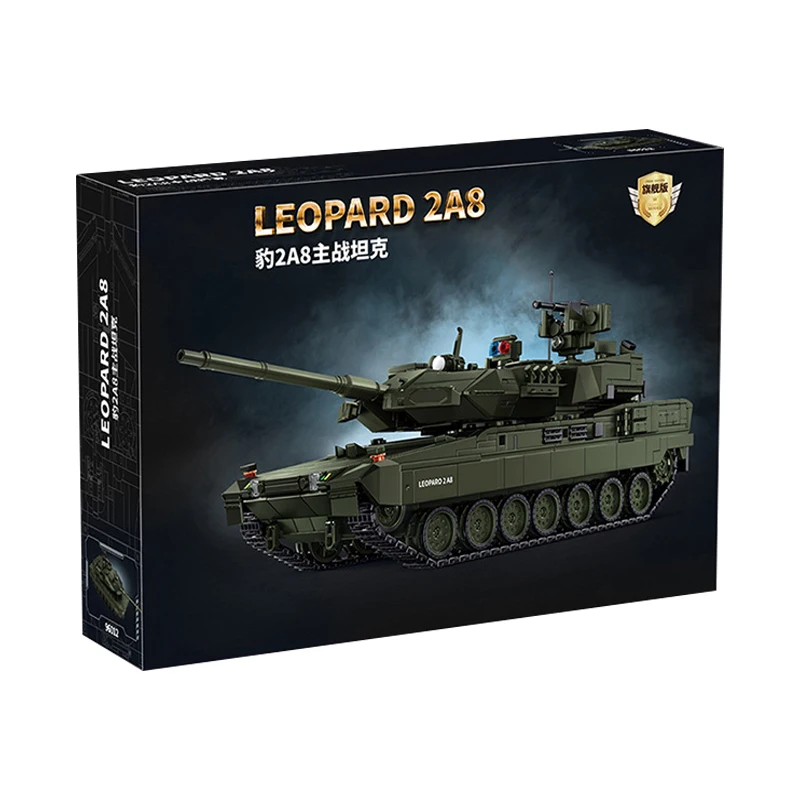 

IN STOCK 96012 Military German Leopard 2A8 Main Battle Tank Building Blocks Bricks Model Assembling Toys for Boys Christmas Gift