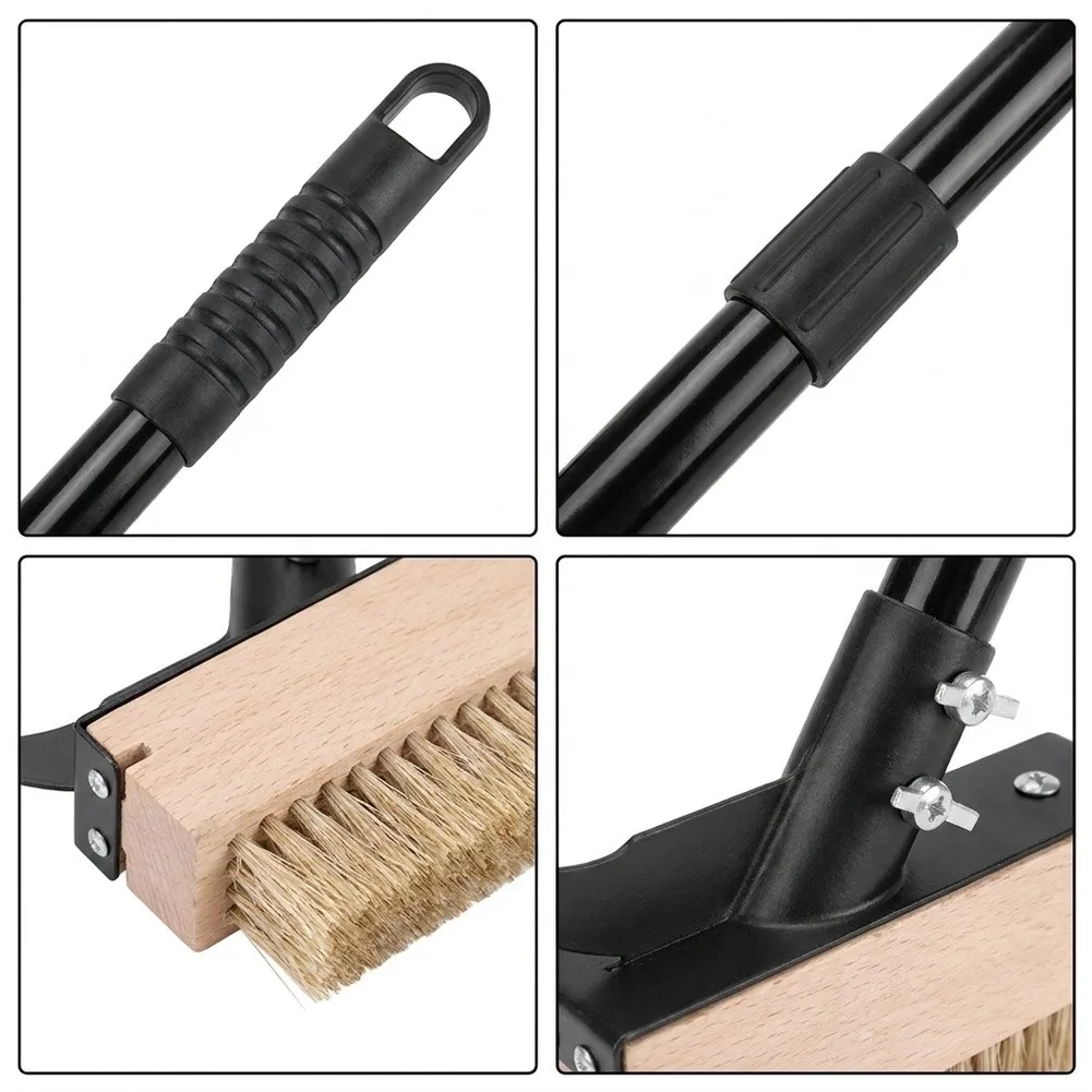 Long Handle Wire Brush Set With Sickle And 3 Replacement Heads For Outdoor Patio Gap Cleaning Garden Weeding Tool 1.2m 1.6m 2.0m