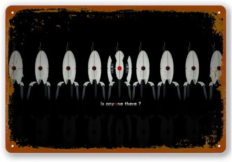 Настенная деталь AirBnk-Есть ли у кого-нибудь? -ВИНТАЖНЫЙ ПЛАКАТ с изображением башни портала 2, металлический знак, алюминиевая настенная декорация для бара, магазина, G