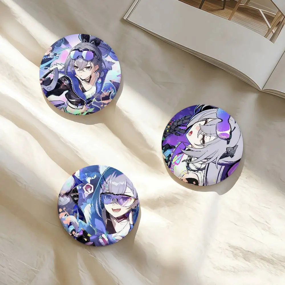 Game Silver Wolf Honkai Star Rail Laser Badge Lapel Pins for Backpacks Briefcase Brooch Clothes Gifts