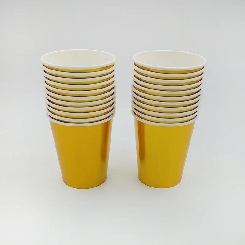 Gold Disposable Paper Plates Cups Straw napkins cakestand Tableware Sets for Adult Kids Birthday Party Supplies Gold Theme decor