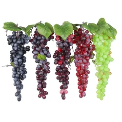 1pc Bunch Grape Artificial Fruit Food Lifelike Fake Fruits Plant 85 Grapes For Wedding Party Home Office Decoration Accessories
