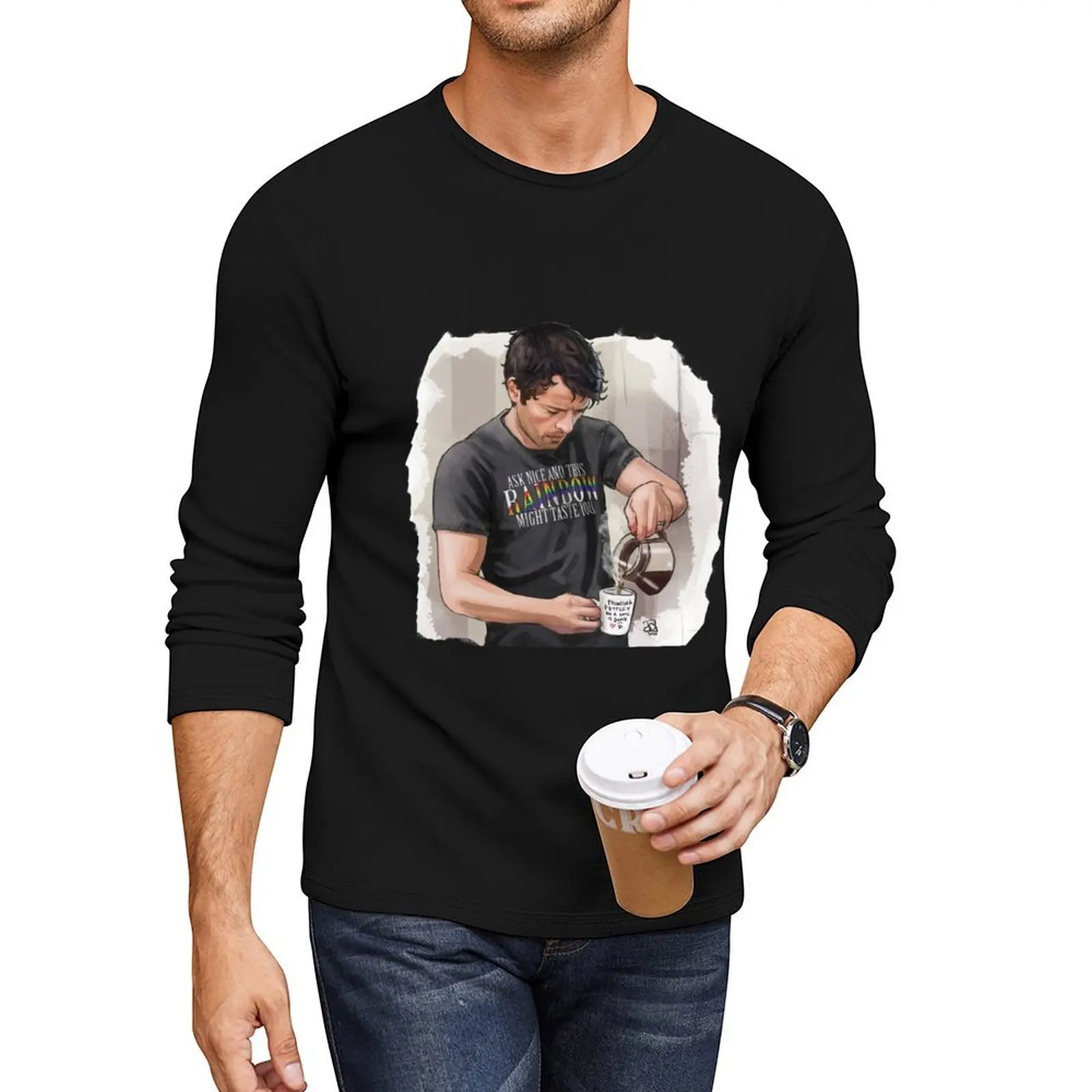 

Rainbow Long T-Shirt boys animal print shirt anime clothes heavyweight t shirts graphic t shirts mens cotton t shirts