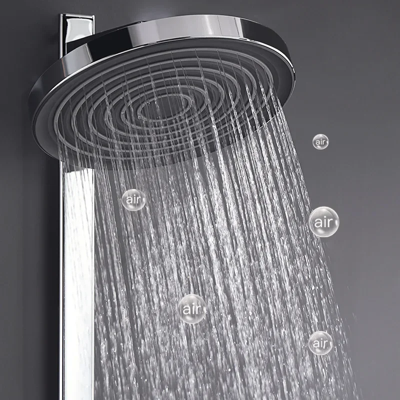 Smart thermostatic shower shower set Household air booster top nozzle Extended rack
