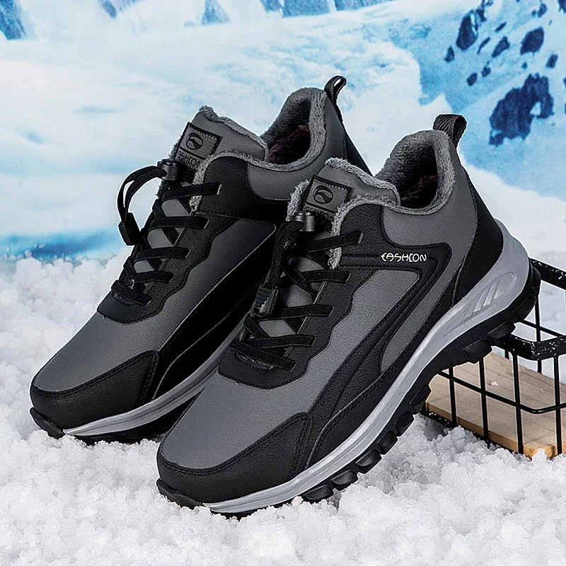 Winter Hiking Shoes for Men Thermal Male Mountain Climbing Sneakers Non-slip Youth Athletic Trekking Hunting Walking Shoes