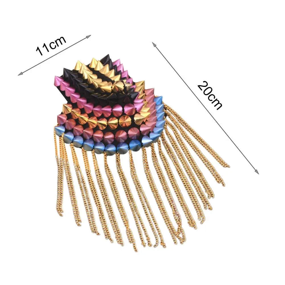 Vintage Shoulder Brooch Tassels Punk Jewelry Fringe Epaulette Clothes Decor