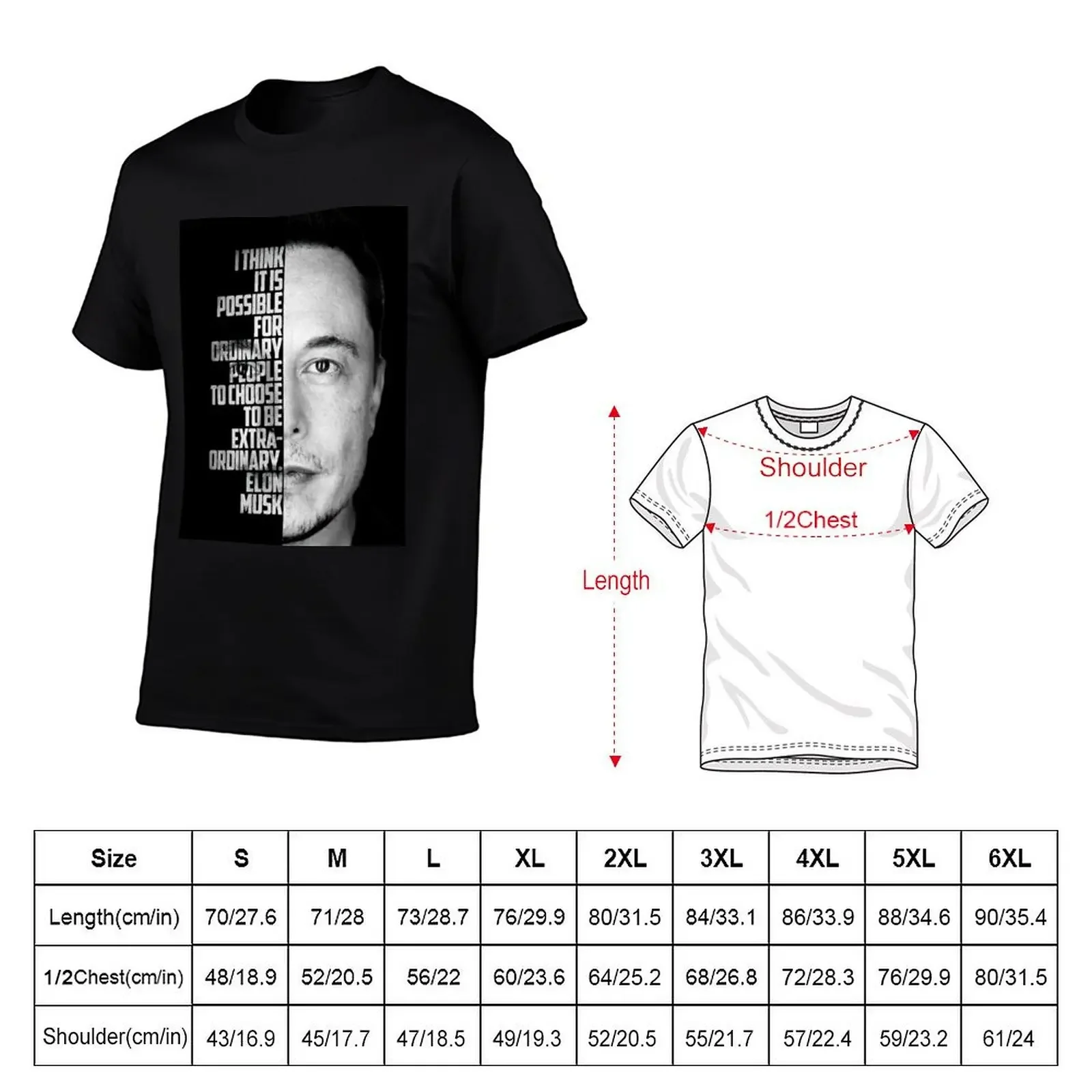 Black and white Elon Musk inspirational quote T-Shirt vintage graphic tee plain cotton man t-shirts mens t shirt graphic