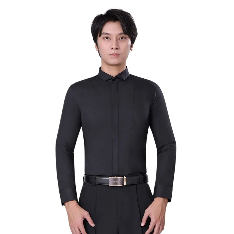 2023 Latin Dance Competition Shirt Professional Men's Dance Clothing Men's Dance Clothing Top Dancing Practice Clothing