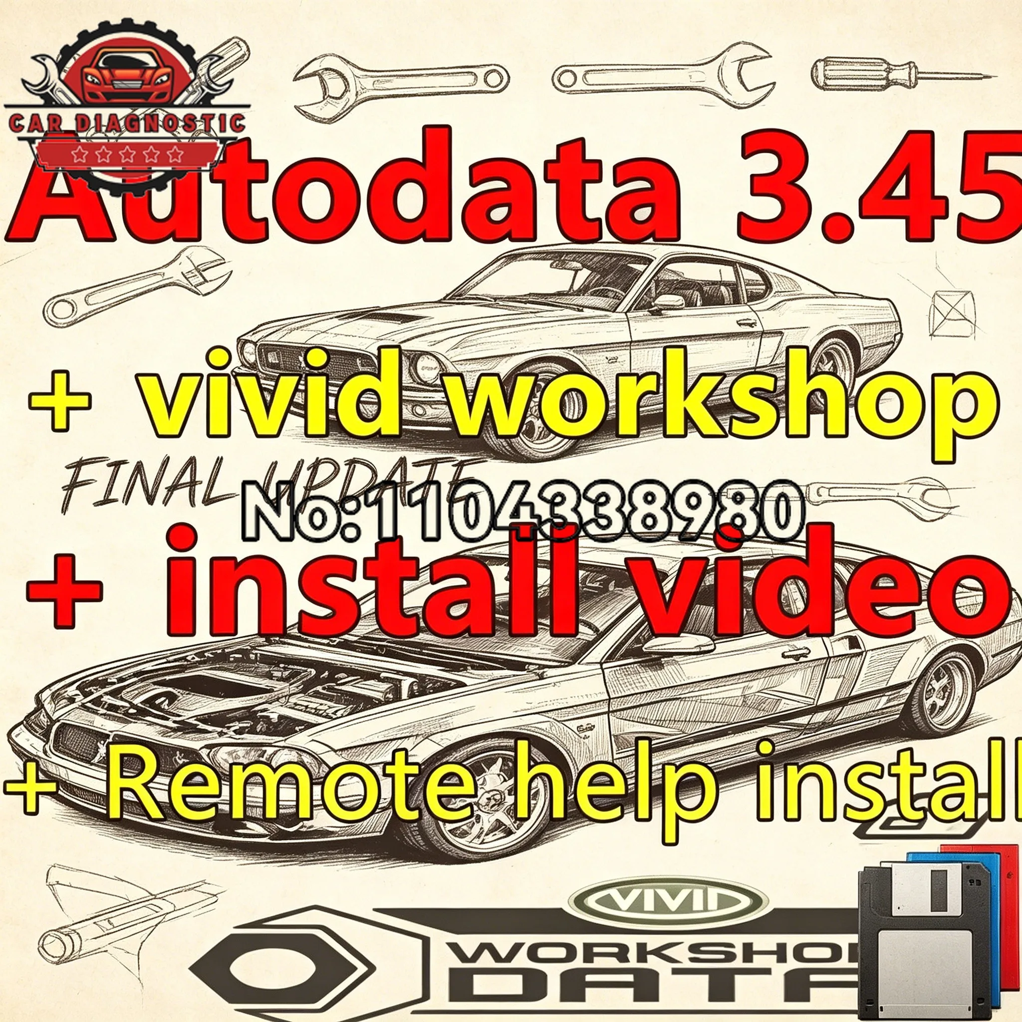 

Newest version Autodata 3.45 and vivid workshop 10.2 Auto Repair Software + install video guide+ remote install help vivid softw