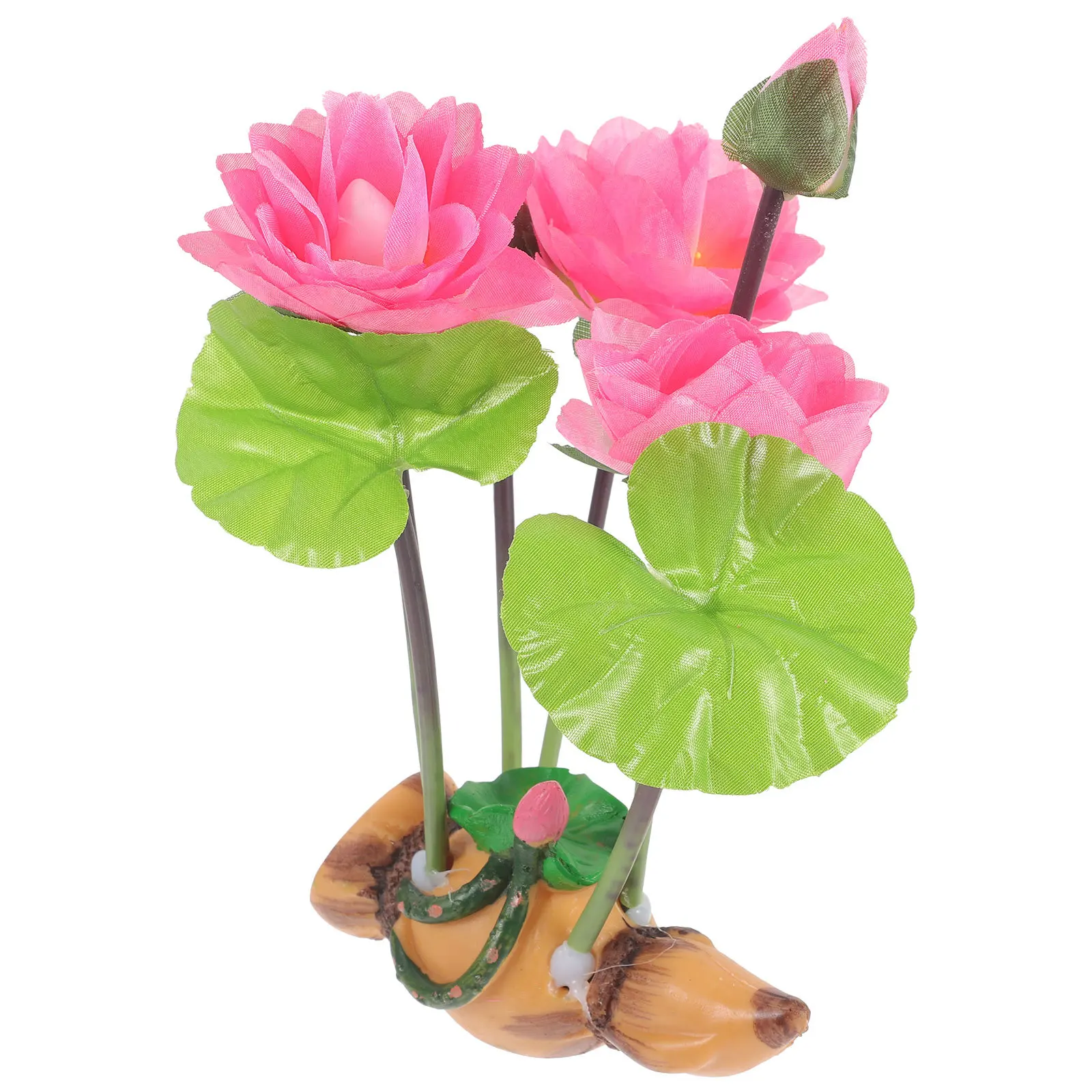 

Aquarium Artificial Lotus Flower Decorative Ornament for Fish Tank Realistic Resin Aquatic Plant Decoration Enhancing Natural