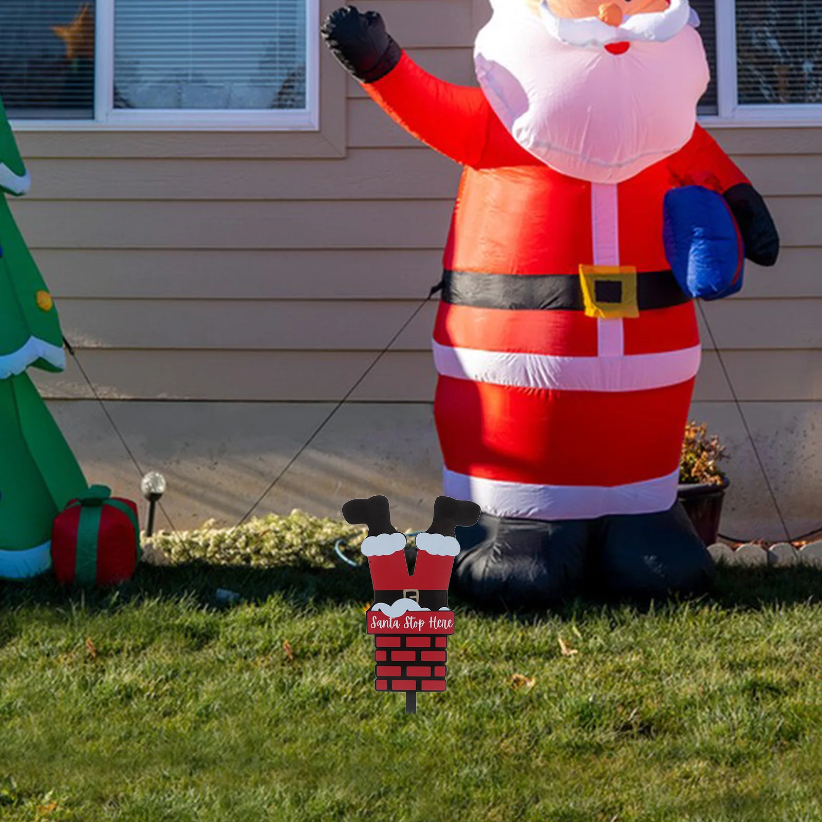 

Yard Sign Stake Christmas Outdoor Decor Garden Lawn Decoration Holiday Outdoor Sign Party Flag Santa Display
