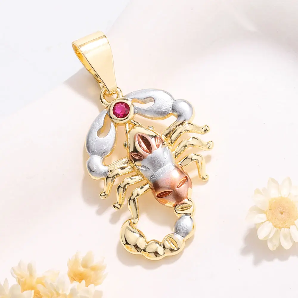 

Luck Fashion Hot Sale Hip-hop Personality Religion Scorpion Tricolor Zircon Necklace Pendant Suitable for Party Birthday Gift