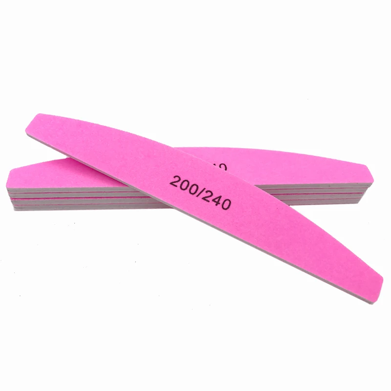 Lime à ongles rose, grain 200/240, Durable, haute qualité, meulage fin, outils de manucure pour usage domestique, outils de Salon de manucure, 2/5/10/25 pièces