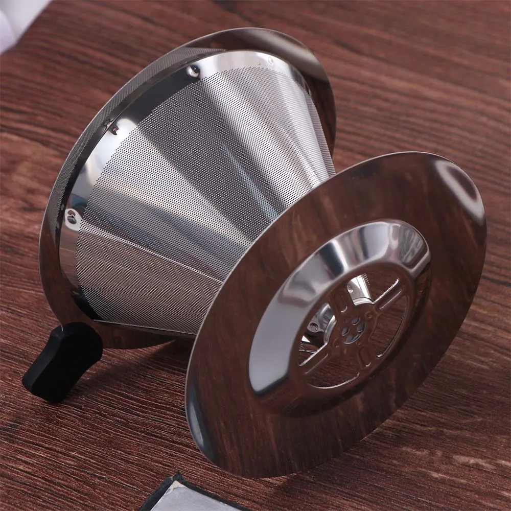 

800 Mesh Filter Stainless Steel Coffee Dripper Paper Free with Handle Reusable Coffee Filter Easy To Serve Brewing Tool