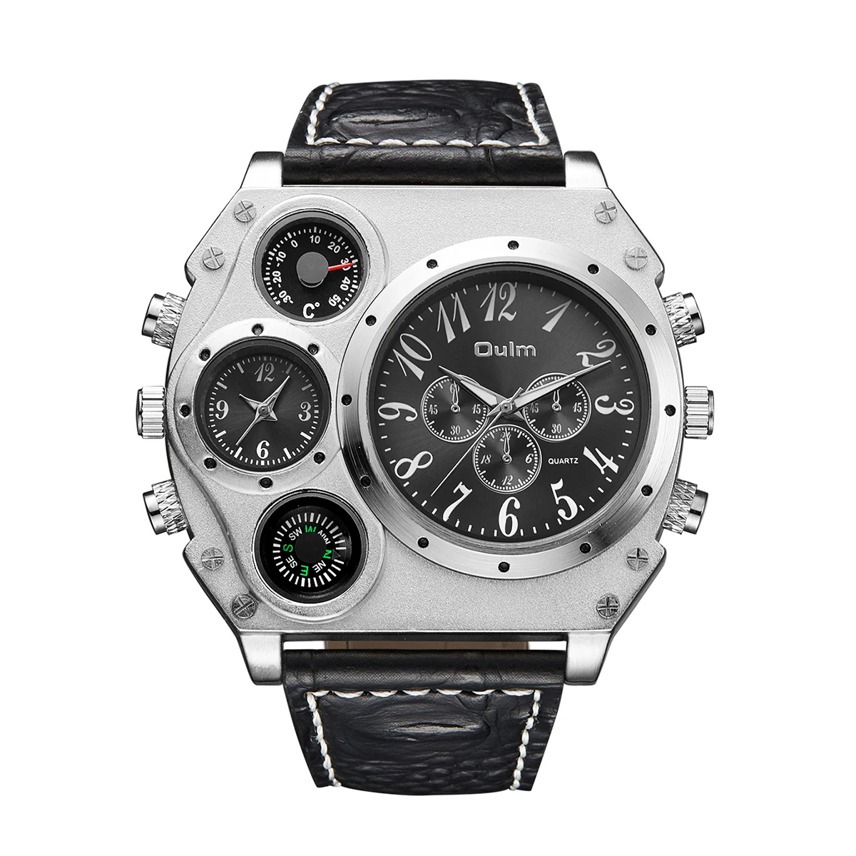 Oulm Original 1349 Two Time Zone Sport Watch Large Dial Big Size 