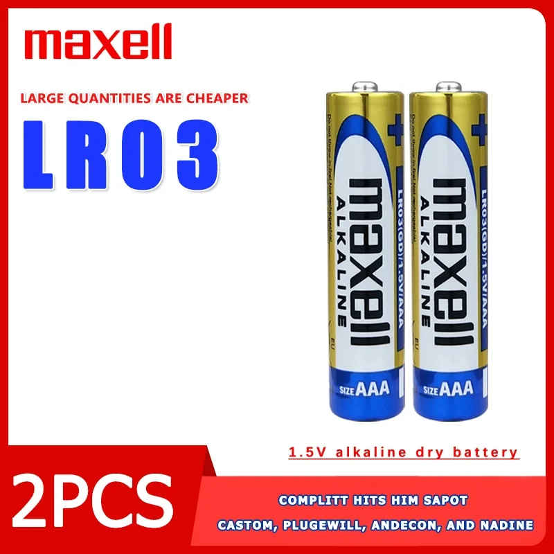 2PCS Maxell Original NEW AAA 1.5V Alkaline Battery LR03 For Camera Toy Flashlight Remote Control Mouse Clock Dry Primary Battery