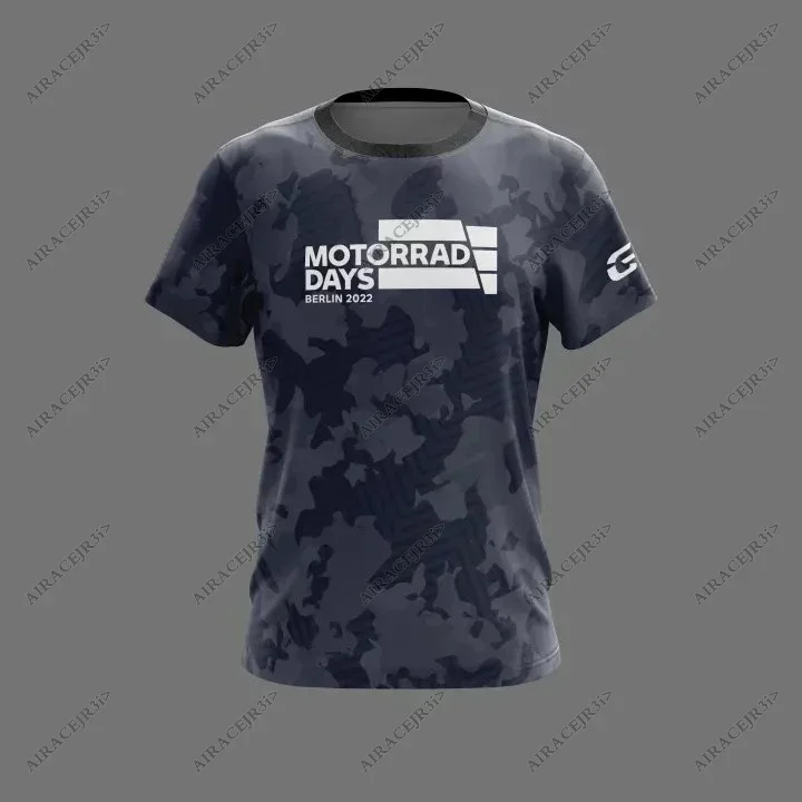 

For BMW Motorrad GS Motorcycle T-Shirt Travel Mens Motorsport Racing Team Quick Dry Jerseys Navy Blue Camouflage Summer