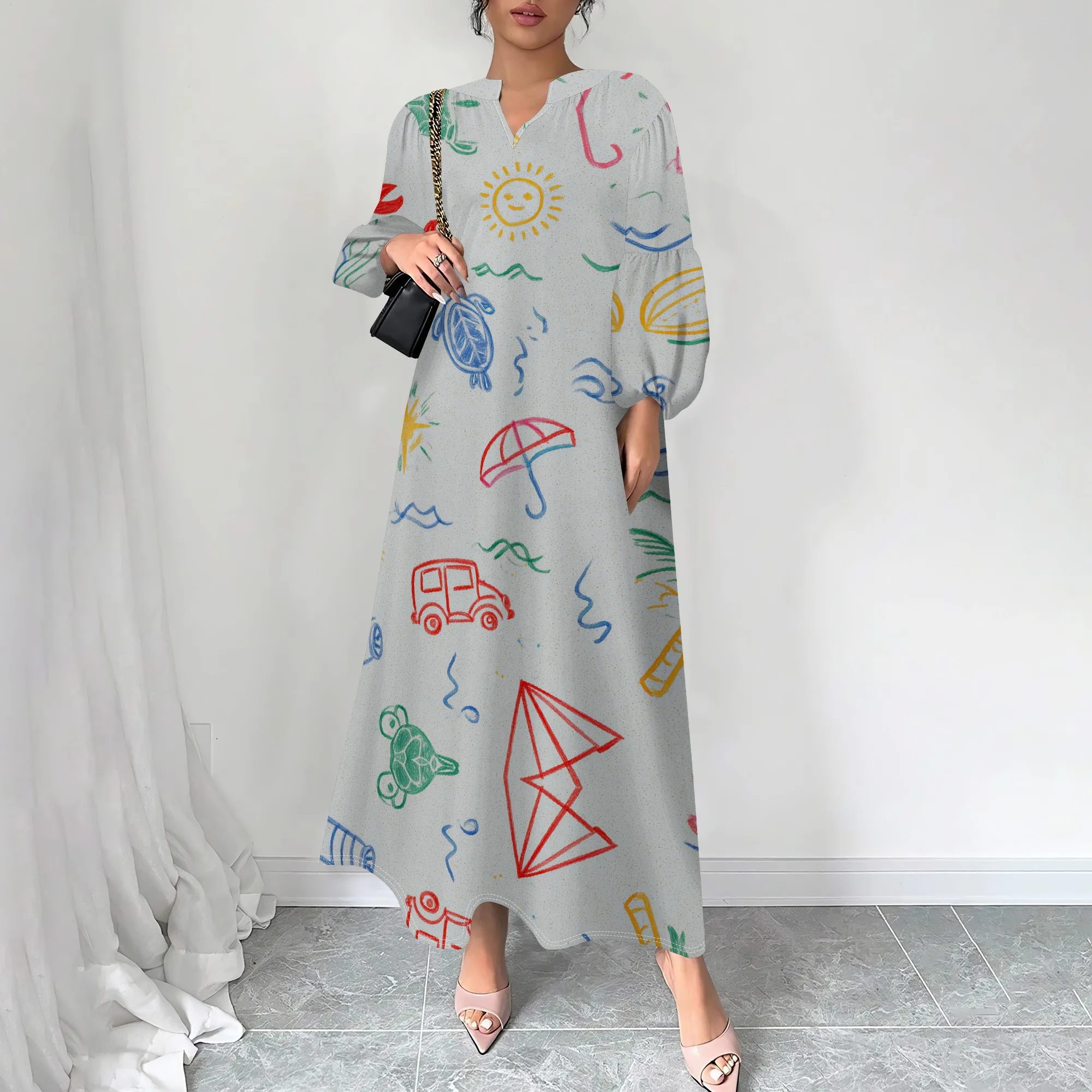 

Colorful Summer Print Dress | Fun Beach Vacation Dress | XS-3XL | Perfect for Family Outings & Sunny Days