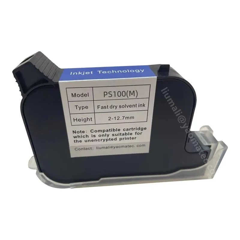 PS100(M) 12.7mm eco solvent-based fast dry Quick-drying Ink Cartridge for no encrypted Handheld Inkjet Printer