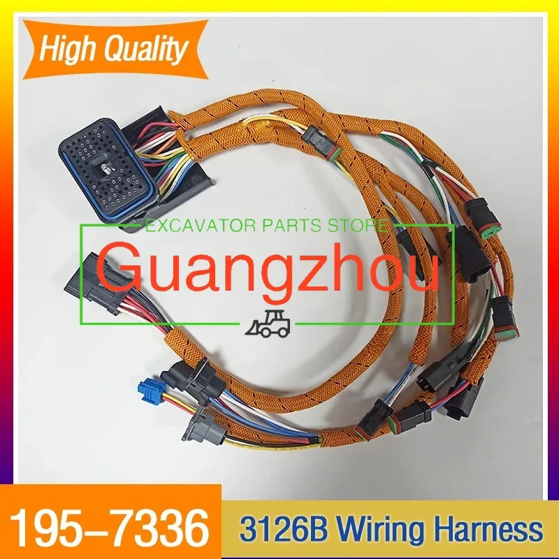 

195 7336 Connectors Excavator Parts for 322C 325C 3126B Higher Quality Engine Wiring Harness 1957336 195-7336 Cable New