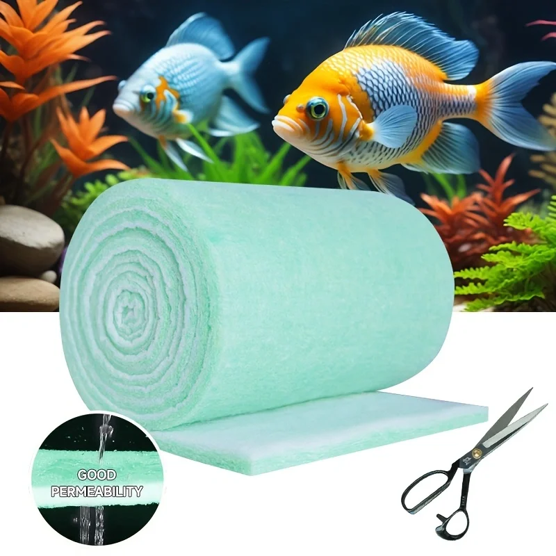 Zuschneidbarer Aquarium-Filterschwamm, Hochdichte Biochemische Filterwatte für Fischbecken, Wiederverwendbares Wasserreinigungs-Filtermedium – Detail 6