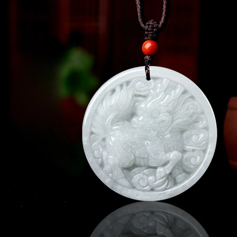 Jade Qilin Round Brand Pendant Boutique Men's and Women's Models