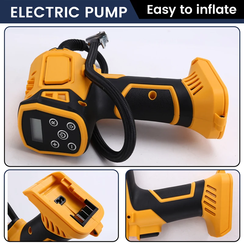 Automatic Tire Inflator Air Compressor Cordless Digital Electric Pump For Dewalt 18V 20V Battery