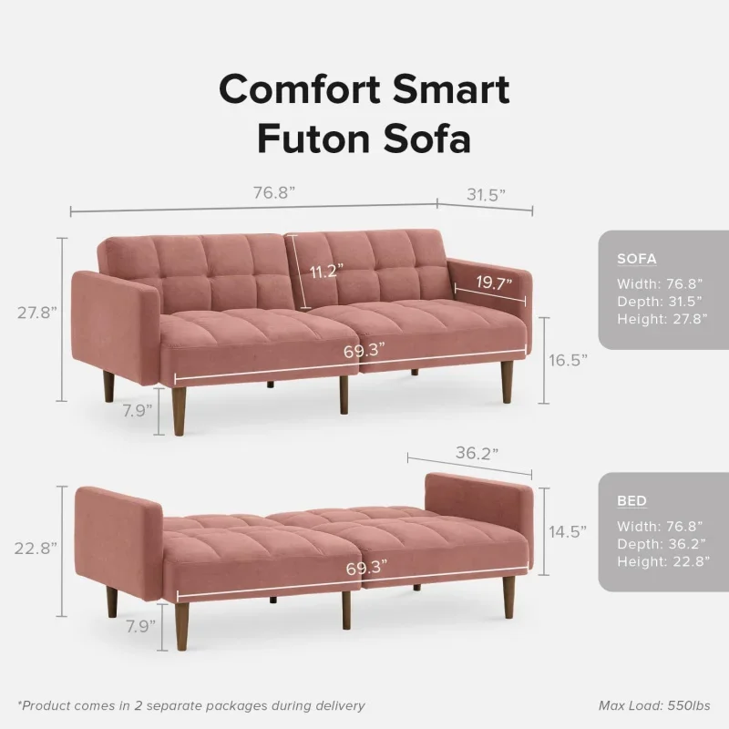 Mopio Aaron, small sofa, futon, sofa bed, sleeper sofa, loveseat, Mid Century Modern Couch, Cama, couches for L