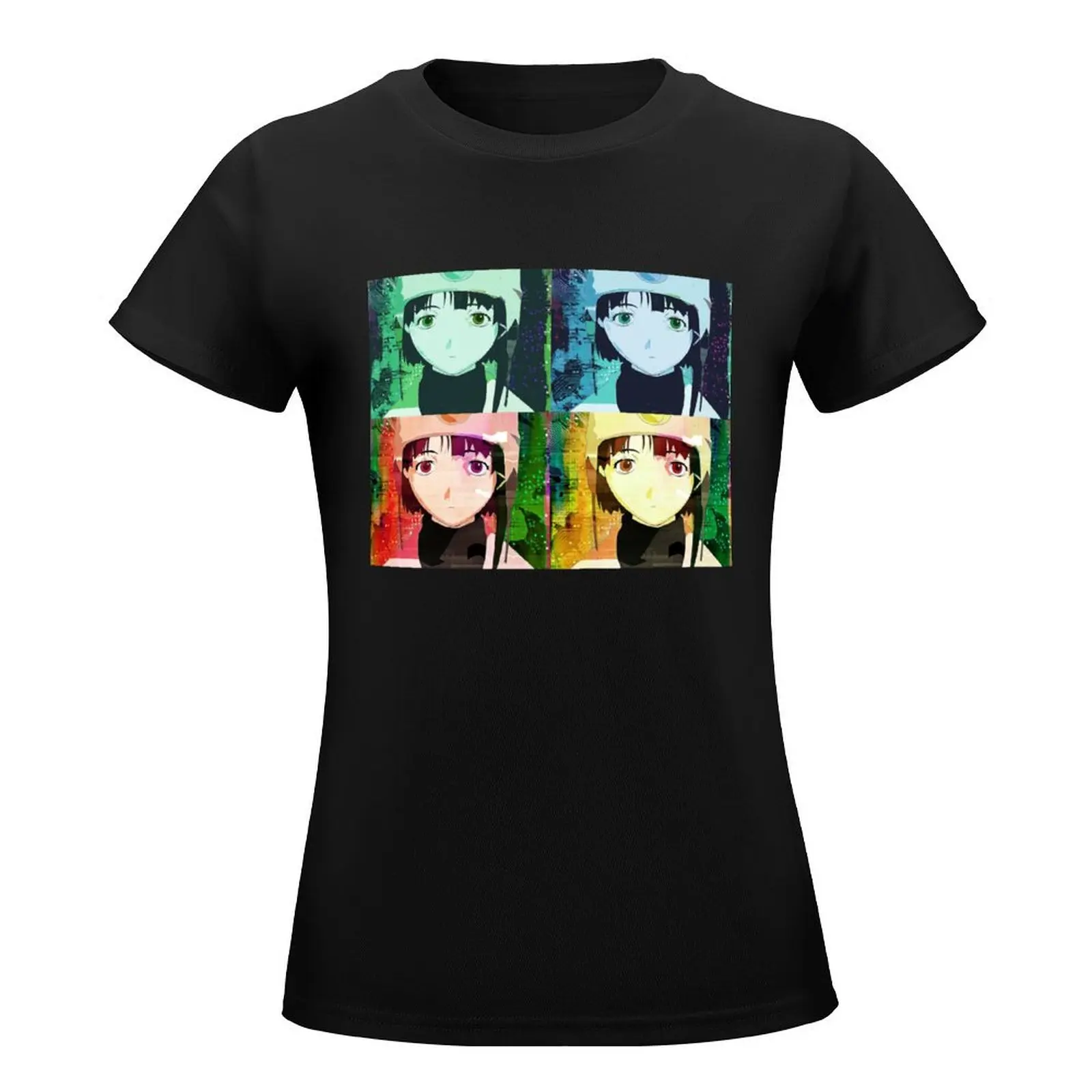 Serial Experiments Lain Pop Art T-Shirt vintage clothes oversized aesthetic clothes t shirts for Womens