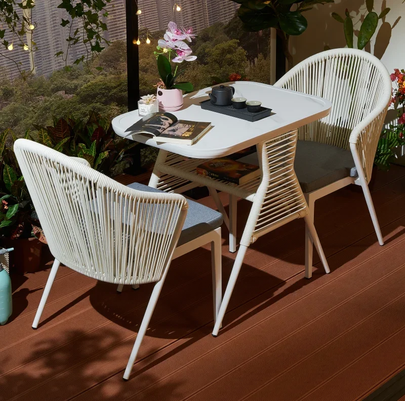 leisure table and chair three-piece combination outdoor rattan chair creative Internet celebrity one table two chairs re