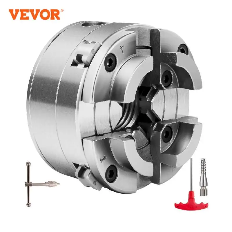 

VEVOR 2.75in 3.75in Lathe Chuck W/ Wrench Screw for Wood Metal Lathe Drilling Milling Machine Self-Centering 1in x 8TPI Thread