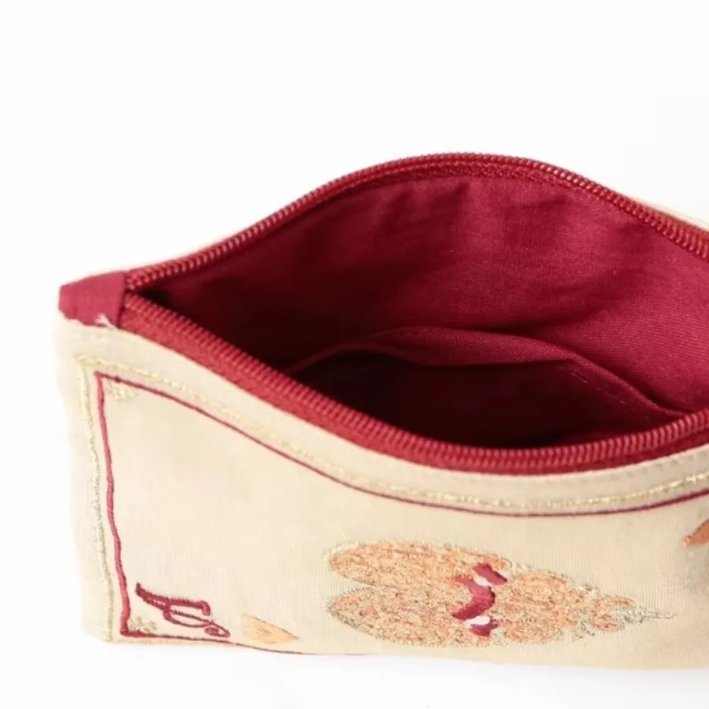 New Hand-embroidered Cosmetic Bag Playing Card Pattern Ethnic Style Fringed Storage Bag Retro Portable Japanese Bag