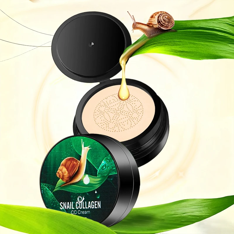 カタツムリコラーゲンCCクリーム、防水、長持ち、マッシュルームヘッドエアクッションBBクリーム、フェイスコンシーラー、保湿ファンデーションクリーム