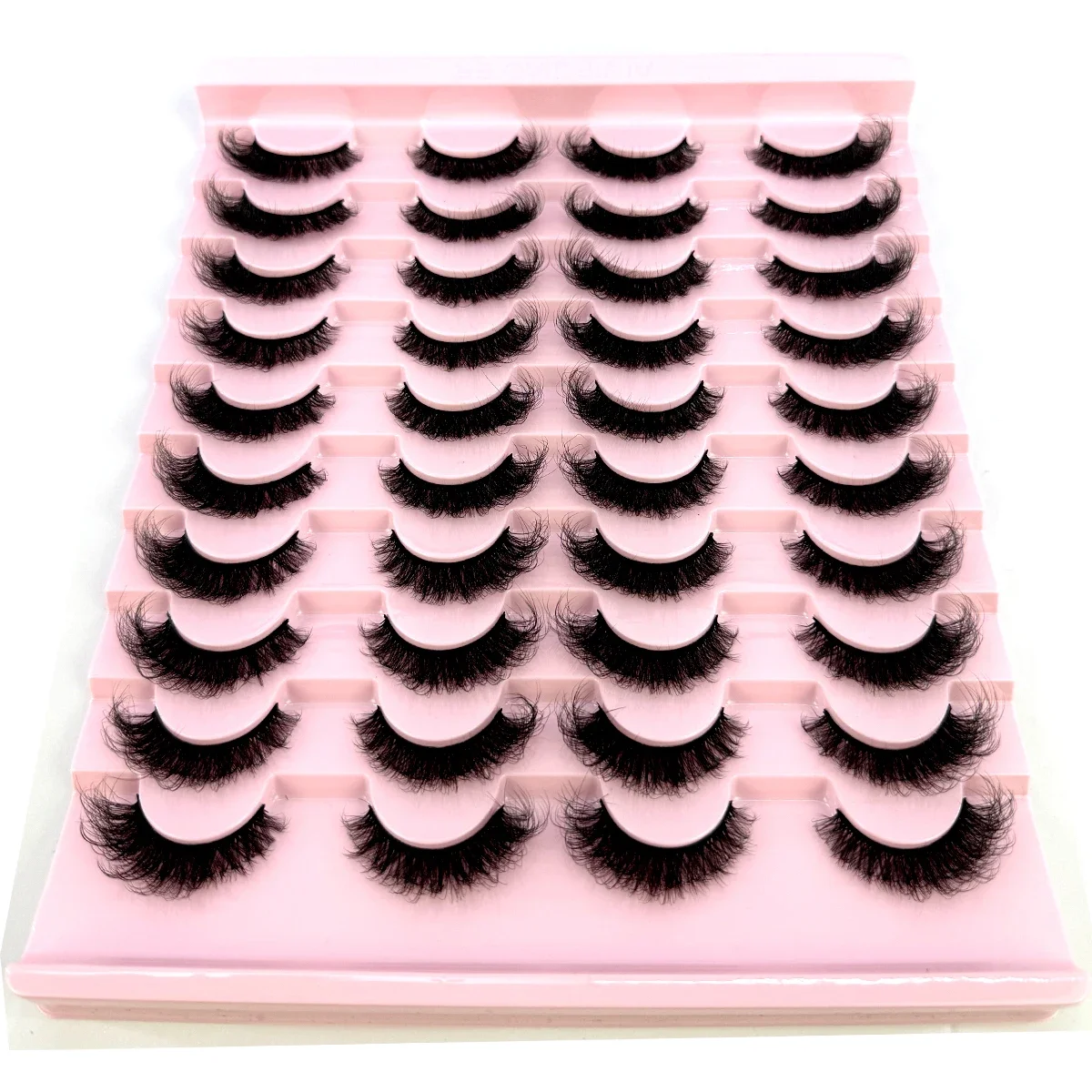 HBZGTLAD wholesale mink eyelashes 3D Natural False 20 pairs Lashes Fluffy Wispy Natural Cross Cat eyeLashes Eyelash Extension Ma