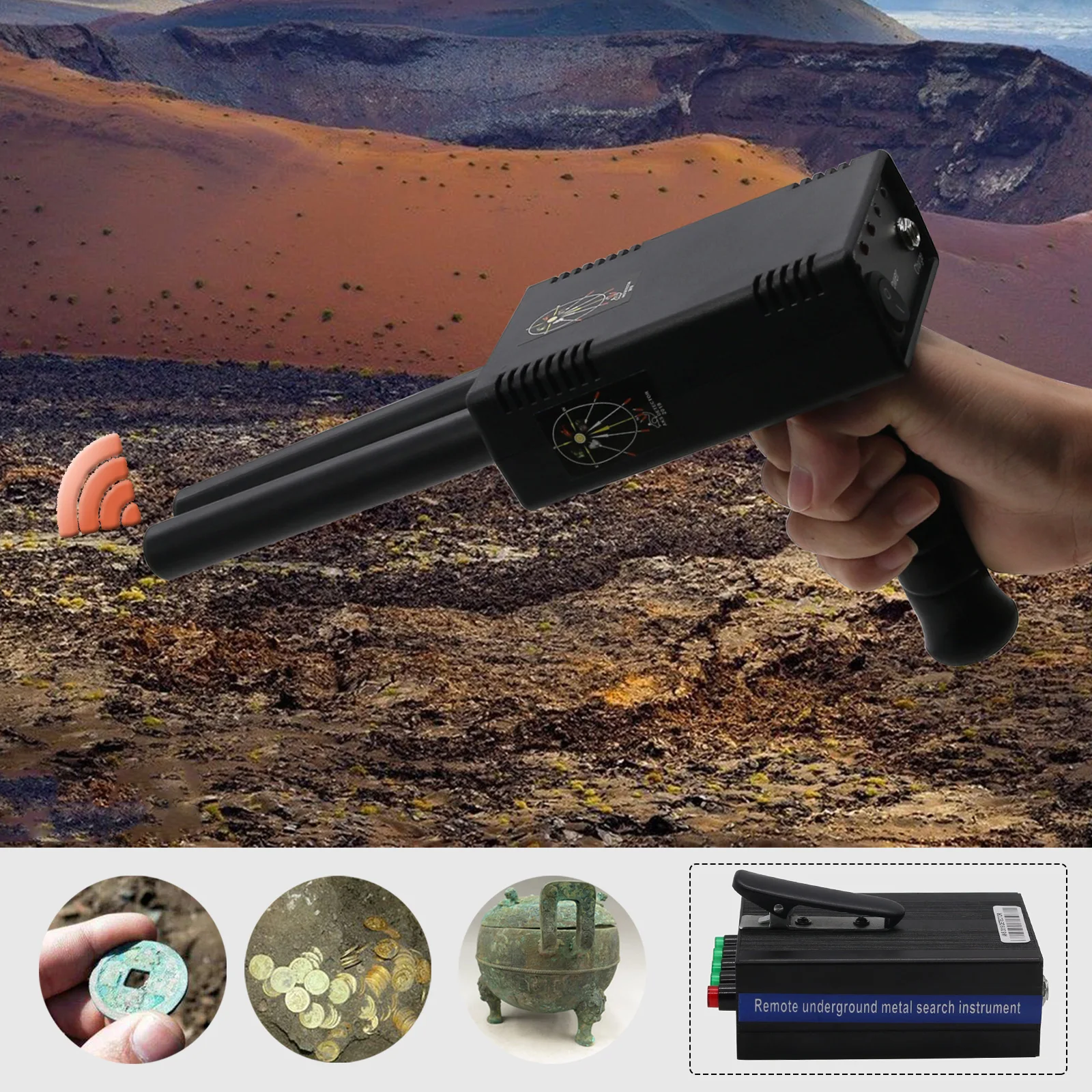 For AKS Plus Long Range Gold Detector Gold Metal Detector with Plastic Case for Gold Silver Copper Diamond