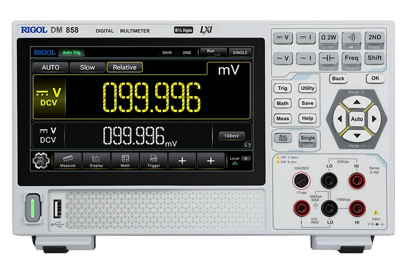 RIGOL DM858/DM858E 5.5-bit resolution 125rdgs / 80rdgs digital desktop multimeter 0.03%/0.06% DCV accuracy storage of 500,000