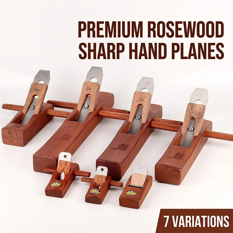 Woodworking Hand Planer, Solid Carpenter Hand Planer with Sharp Steel Blade, Woodworking Trimming Planing Tool 7 Sizes Available