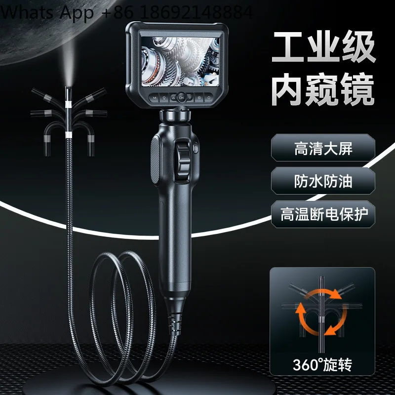 4.3inch 360° rotating endoscope with screen for hd pipeline inspection, automotive repair, and portable handheld use