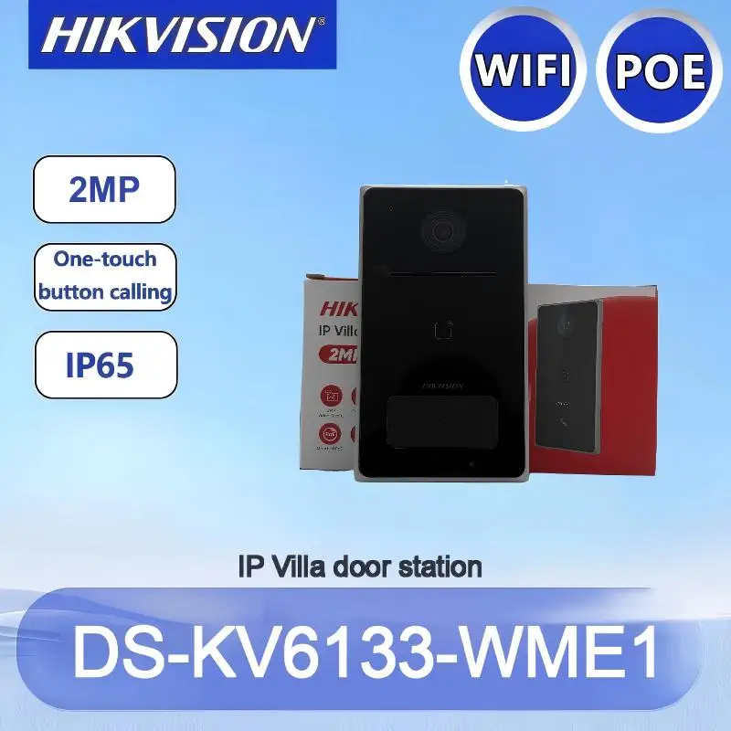 

Hikvision DS-KV6133-WME1 2MP WiFi POE Video Intercom Doorbell Outdoor Villa Home Security Door Station